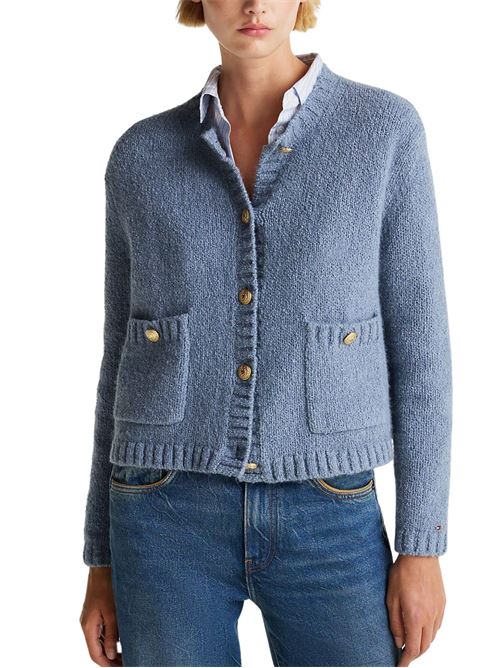 Giacca chanel donna cobalto in misto cotone Tommy Hilfiger | WW0WW44473DY9